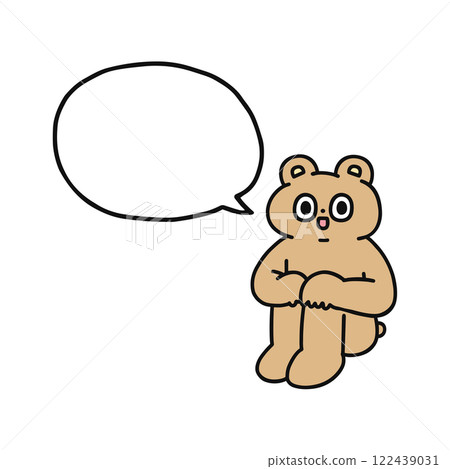 坐著的滑稽熊與講話泡泡 122439031