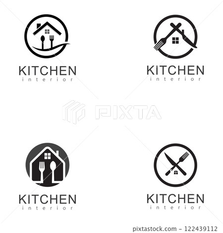 house with spoon and fork logo house with spoon and fork logo 122439112