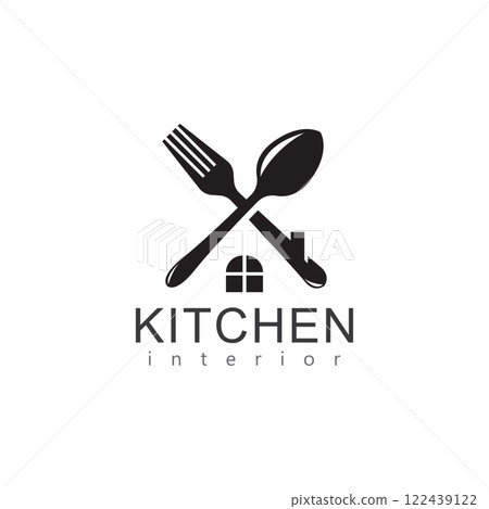 house with spoon and fork logo 122439122