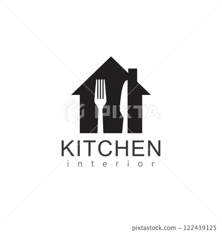 house with spoon and fork logo house with spoon and fork logo 122439125