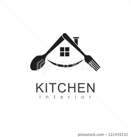 house with spoon and fork logo house with spoon and fork logo 122439132