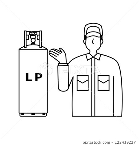 Propane gas and male worker 122439227