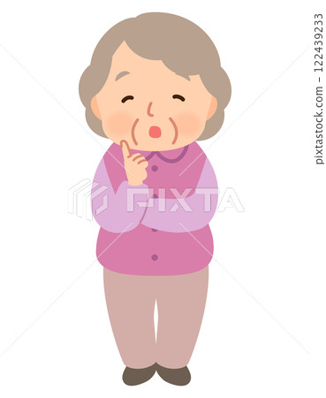 Elderly woman, facial expression pose, senior, elderly, late elderly Elderly woman, facial expression pose, senior, elderly, late elderly 122439233