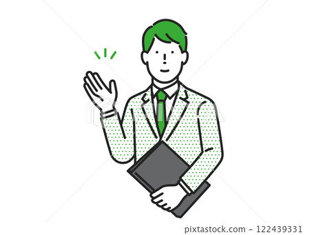 Businessman giving guidance 122439331