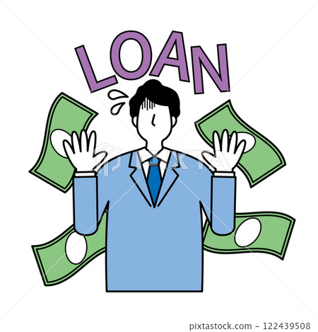 Man struggling with loan Man struggling with loan 122439508