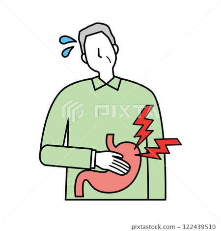Elderly man with stomach ache Elderly man with stomach ache 122439510
