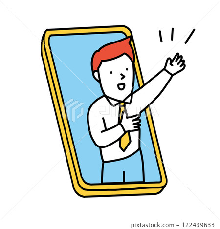 Illustration of a man talking on a smartphone 122439633