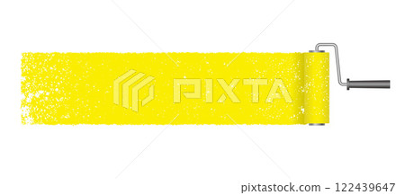 Yellow background illustration painted with a paint roller Yellow background illustration painted with a paint roller 122439647