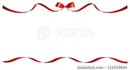 Elegant red ribbon frame and bow - decorative border design Elegant red ribbon frame and bow - decorative border design 122439694