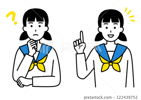 Thinking of ideas / Inspirational female student set 122439752