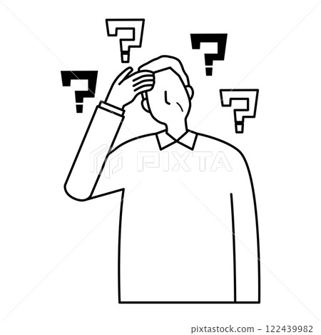 An elderly man who cannot remember 122439982