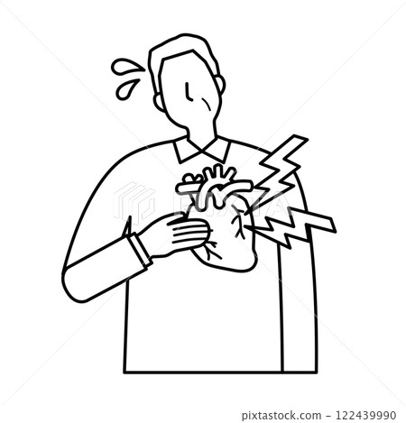 elderly man with heart pain 122439990