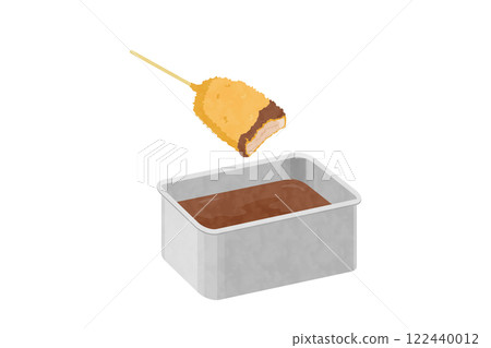 Vector illustration of no double dipping of kushikatsu in sauce 122440012