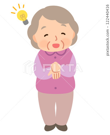 Elderly woman, facial expression pose, senior, elderly, late elderly 122440416