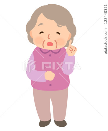 Elderly woman, facial expression pose, senior, elderly, late elderly Elderly woman, facial expression pose, senior, elderly, late elderly 122440531