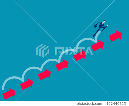 Business with the next step. Business progress vector flat style Business with the next step. Business progress vector flat style 122440825