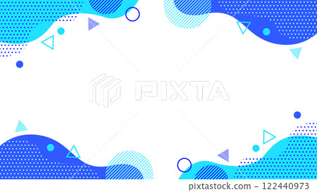 Geometric pattern 04 Flyer, web and video background material 16:9 size Light blue, blue, cyan 122440973