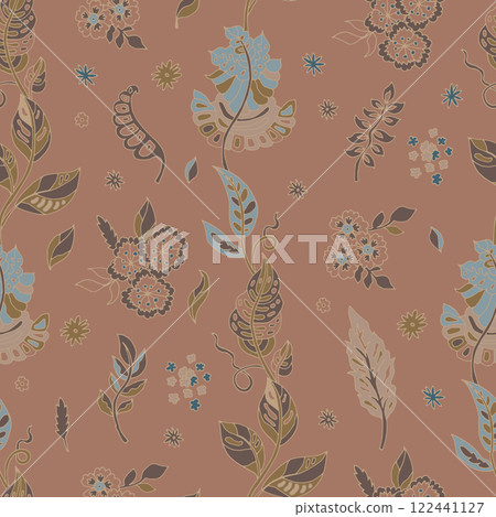 Elegant floral vines on terracotta Elegant floral vines on terracotta 122441127