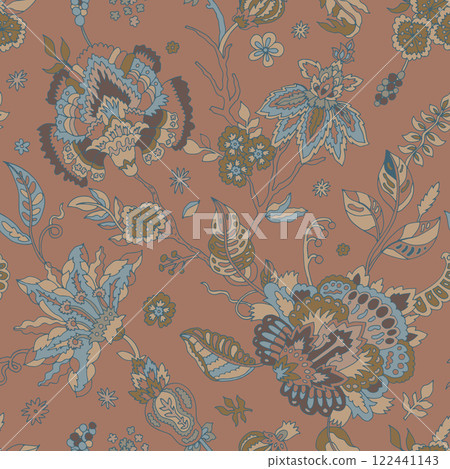 Ornate floral seamless vector pattern 122441143