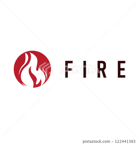 flame logo symbol burning fire design with simple minimalist concept brand template 122441365