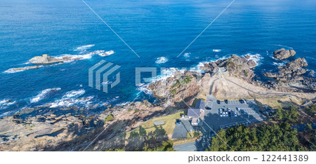 青森縣、足毛崎瞭望台無人機空拍圖、種差海岸、冬季 青森縣、足毛崎瞭望台無人機空拍圖、種差海岸、冬季 122441389