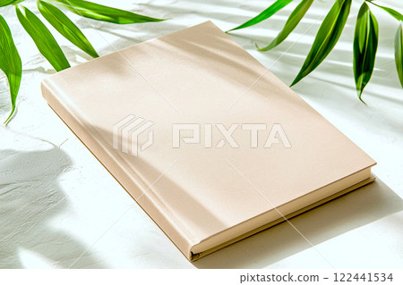 Blank cover premium book mockup with realistic texture, clean design and soft, natural shadows Blank cover premium book mockup with realistic texture, clean design and soft, natural shadows 122441534