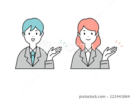 商務人士給予解釋或指導的插圖資料 122441664