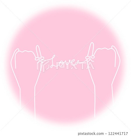 紅線愛粉紅色 2 圓圈標誌風格模糊 122441717