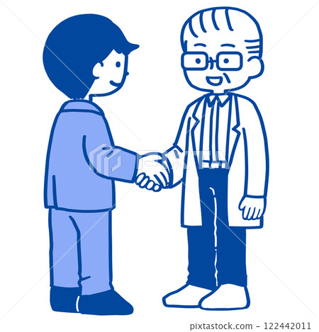 老人與另一名男子握手 老人與另一名男子握手 122442011