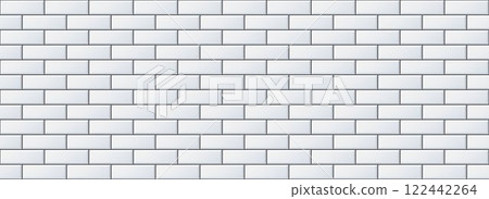 Seamless grey tile pattern. Rectangle ceramic tiled texture for bathroom wall, kitchen floor, pool surface. Repeating white mosaic grid background. Repeated brick backdrop. Vector wallpaper Seamless grey tile pattern. Rectangle ceramic tiled texture for bathroom wall, kitchen floor, pool surface. Repeating white mosaic grid background. Repeated brick backdrop. Vector wallpaper 122442264