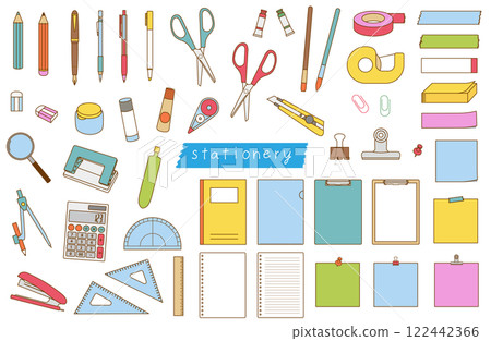 文具彩色插圖集 122442366