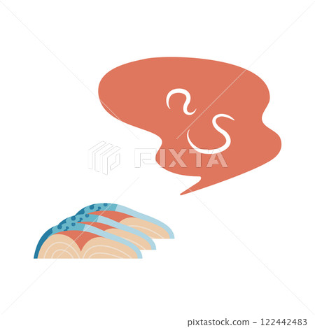 鯖魚生魚片 Anisakis 圖像插圖 鯖魚生魚片 Anisakis 圖像插圖 122442483