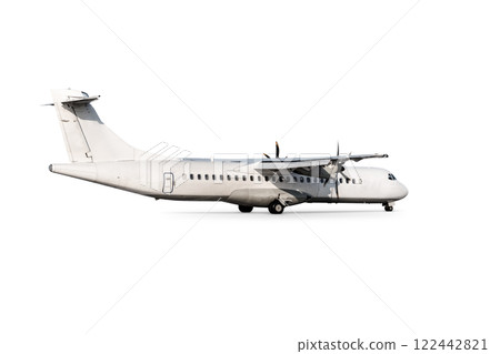 Passenger turboprop aircraft isolated on white background 122442821