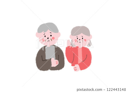 一對滿臉憂慮的老夫婦 122443148