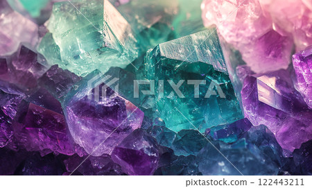 美麗的彩虹螢石粗石特寫背景 122443211