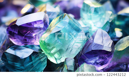 美麗的彩虹螢石粗石特寫背景 122443212
