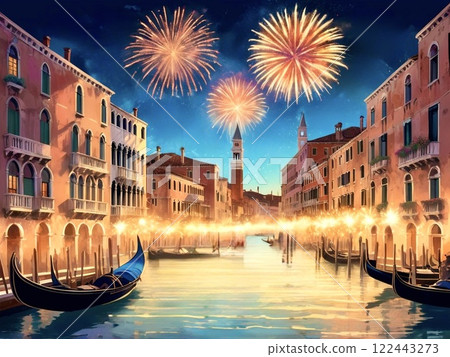 Fireworks at night in Canal Town-5 122443273