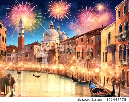 Fireworks at night in Canal Town-8 122443276