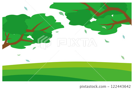簡單可愛的風景向量插圖背景資料 122443642