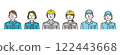 Senior male and female workers wearing work clothes [Vector illustration material] 122443668