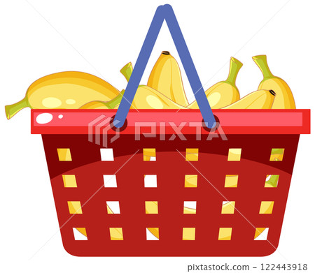 Basket of Bananas Illustration Basket of Bananas Illustration 122443918