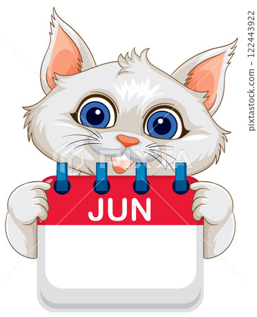Cute Cat Holding June Calendar Cute Cat Holding June Calendar 122443922