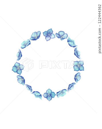 Hydrangea wreath illustration Hydrangea wreath illustration 122444362
