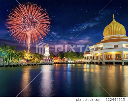 Floating Mosque and Fireworks-2 122444615
