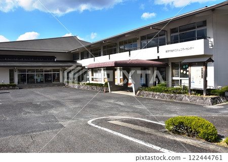 Iwamura Community Center and the blue sky in Ena City, Gifu Prefecture Iwamura Community Center and the blue sky in Ena City, Gifu Prefecture 122444761