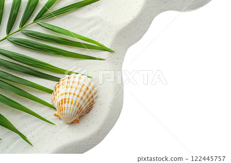 Sandy Beach with a Seashell 122445757