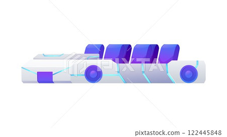 Vector illustration of machine with multiple seats for virtual reality attraction. Vector illustration of machine with multiple seats for virtual reality attraction. 122445848