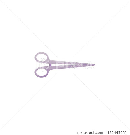 Vector illustration of metal scissors on isolated background. 122445931