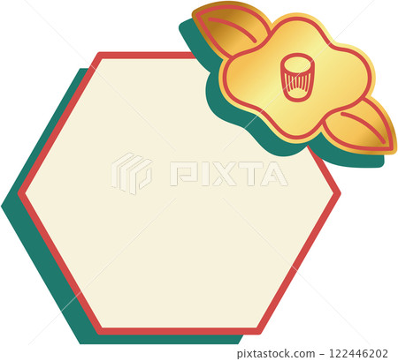 Camellia flower decorative frame Camellia flower decorative frame 122446202