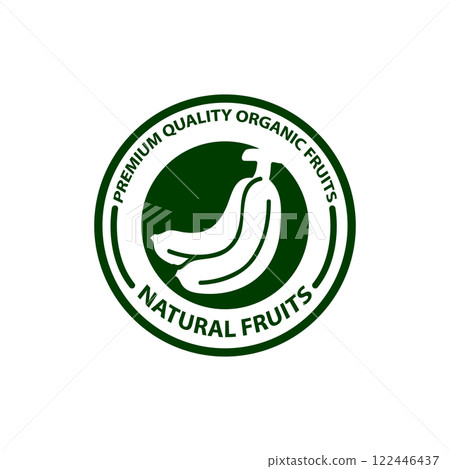 Banana icon. Banana label. Bananas isolated fruits. 122446437